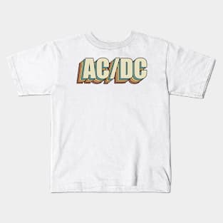 ACDC - Retro Rainbow Typography Style 70s Kids T-Shirt